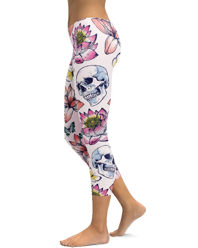 Soft Relaxation Wear Skulls & Lotus Capris
