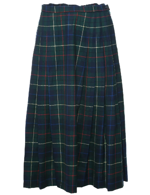 Spiritual Vitality Wool Pendleton Midi Skirt - S