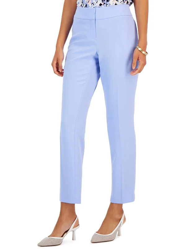 Lively And Youthful Petites Womens High Rise Solid Straight Leg Pants